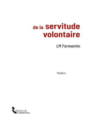 cover image of De la servitude volontaire